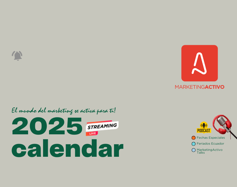 Calendario 2025 para tu planning en MarketingActivo te regalamos calendario con días especiales y feriados