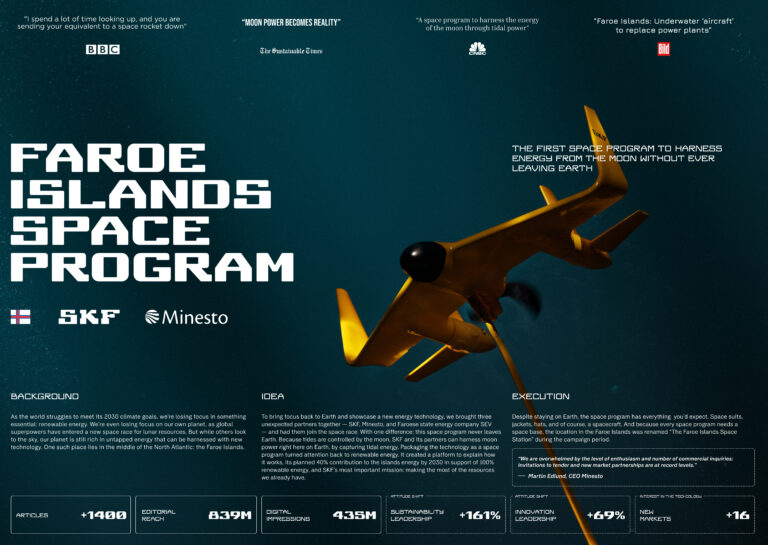 The Faroe Islands Space Program impulsa a SKF hacia el Grand Prix de Creative B2B